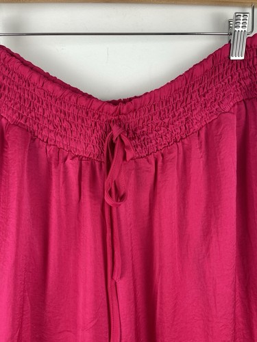 Cali & Co Womens Dress Pants Size L/XL Wide Leg Hot Pink Elastic Waist Pockets - Foto 4 di 12