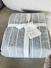 Pottery Barn Belgian Flax Linen Striped Duvet Cover, Full/Queen, New
