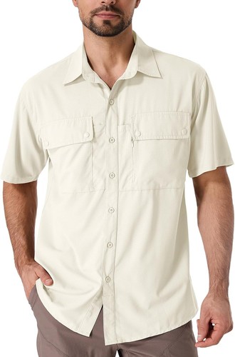 Herren Kurzarm UPF 50 UV Sonnenschutz schnelltrocknend Wandern Angeln Hemden - Bild 4 von 48