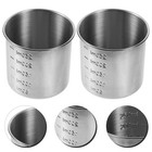 2 Pcs Measuring Cup Travel Cups Multipurpose Container for Dog Food Small Metal