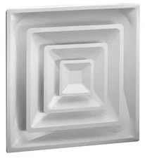 (2) Hart & Cooley HVS R6  Steel High Volume Supply Diffuser, 4-way, 3 Cone 24X24