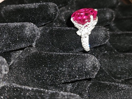 Sterling Silver 6ct Lab Created Ruby and  Sapphire ring - Picture 3 of 7