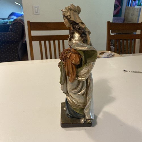 "San Isabel Patrón Santa de Hungría tallado en madera regalo emperador 12""" - Imagen 2 de 18