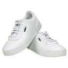 Puma Carina Sneakers Women 8.5 White Leather Tennis Shoes Travel 374106-01 Euc