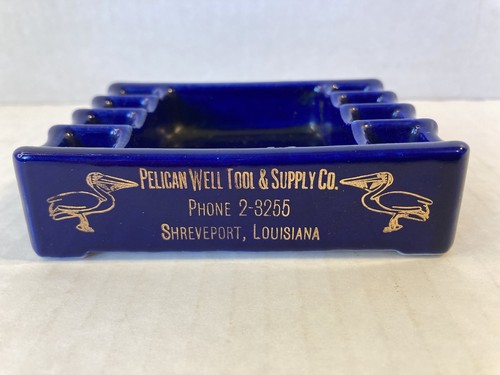 Vintage Snuff-a-rette Art Deco Kobaltblau Aschenbecher USA Pelikan Brunnen & Werkzeug LA