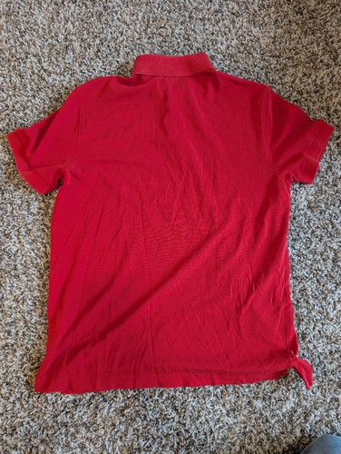 Hugo Boss Mens Red Short Sleeve Polo Size L Slim Fit Pima Cotton - Picture 2 of 4