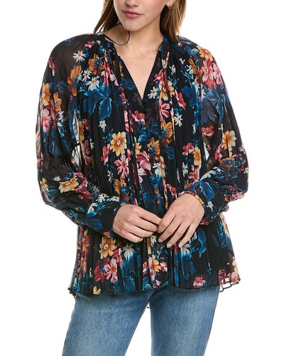 Elie Tahari Tie-Neck Top Women's Black Xs