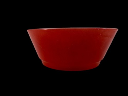 Vintage Fire-King Aztec Red Milk Glass 5” Mixing Bowl Anchor Hocking USA MCM - Picture 3 of 12