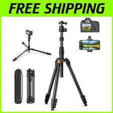 Lightweight 71" DSLR Tripod, 360°Ball Head, Smartphone Mount