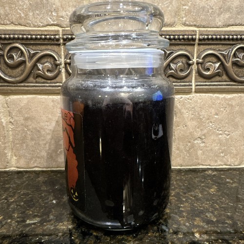 YANKEE CANDLE "WITCHES BREW" LARGE JAR CANDLE & BLACK CATS w/BATS ILLUMA-LID NEW - Picture 5 of 10