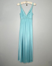 Vintage Olga Nightgown Aqua l Blue Nylon Negligee Lingeree Nightgown 9633 P