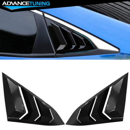 Fits 16-21 Honda Civic Sedan Gloss Black Side Window Louver Sun Shade Cover ABS - Picture 1 of 7