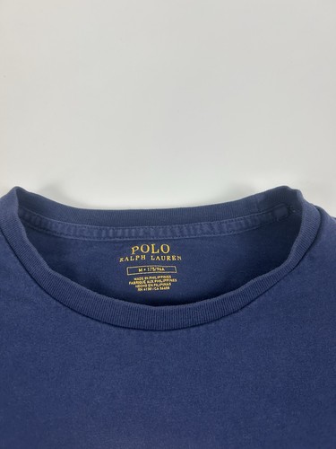 Polo Ralph Lauren taille M polo ours coupe slim manches courtes bleu marine plage t-shirt - Photo 5/9