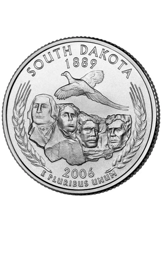 2006 P South Dakota State Quarter.  Uncirculated From US Mint roll.