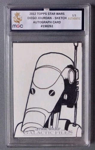 2012 TOPP STAR WARS GALACTIC FILES BATTLE DROID SKETCH CARD 1/1 GOLD GRADED AUTO - Picture 7 of 8