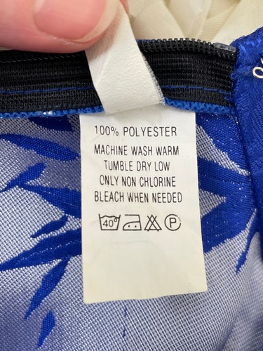 Chinesisches Kleid blau Satin Cheongsam Urlaub traditionell ärmellos tailliert Gr. XS - Bild 10 von 15