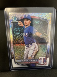 DEVIN FITZ-GERALD 2025 Bowman Chrome #BCP-158 Rangers Silver Shimmer Refractor