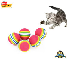 5 pcs Rainbow EVA Cat Toy Ball Interactive Dog Chew Training Play Pet Toy