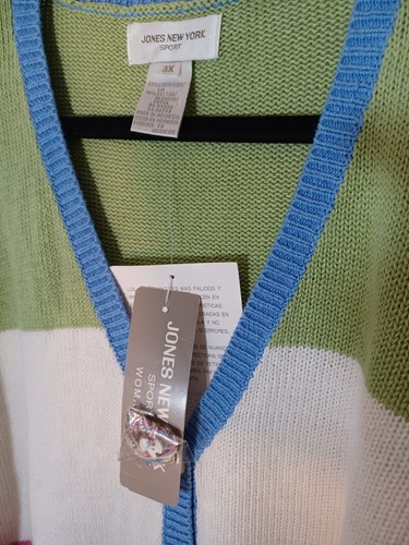 Jones New York Damen Baumwolle/Leinen Mischung Knopfleiste Cardigan Neu Größe 3X - Bild 9 von 13