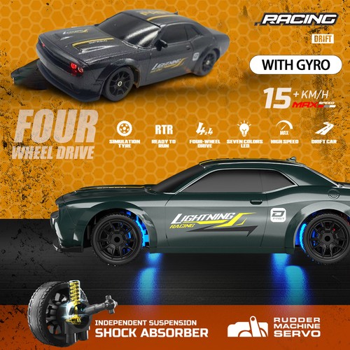 Gyro 1:43 Mini RC Drift Car 2.4G Rennfahrzeug 4WD RTR Spielzeugauto High-Speed - Bild 2 von 17