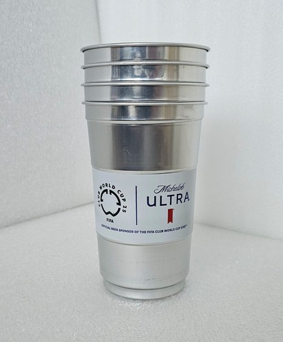 Quattro tazze birra Michelob Ultra Club World Cup 2025 FIFA sponsor ufficiale alluminio - Foto 7 di 7