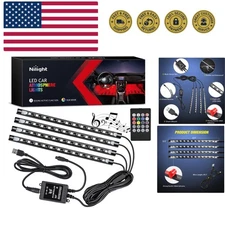 48 LEDs DC 5V Multicolor Music Car Strip Light Under Dash Lighting Kit with S...