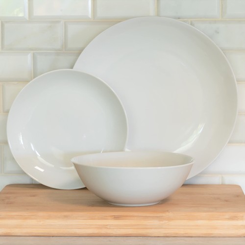 Simply Coupe Dinnerware Set, White, Service for 4 ( 12 Piece) - Picture 3 of 9