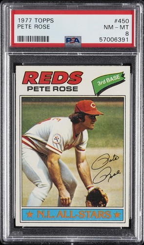 1977 TOPPS #450 PETE ROSE PSA 8