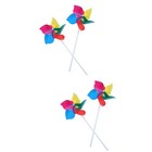 Set of 2 Kids Outdoor Toys Pinwheel for Garden Colorful Windmill
