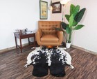 Cowhide Rug Black and White  5x4 ft Natural Cow Skin Hair on Leather Cow Rug