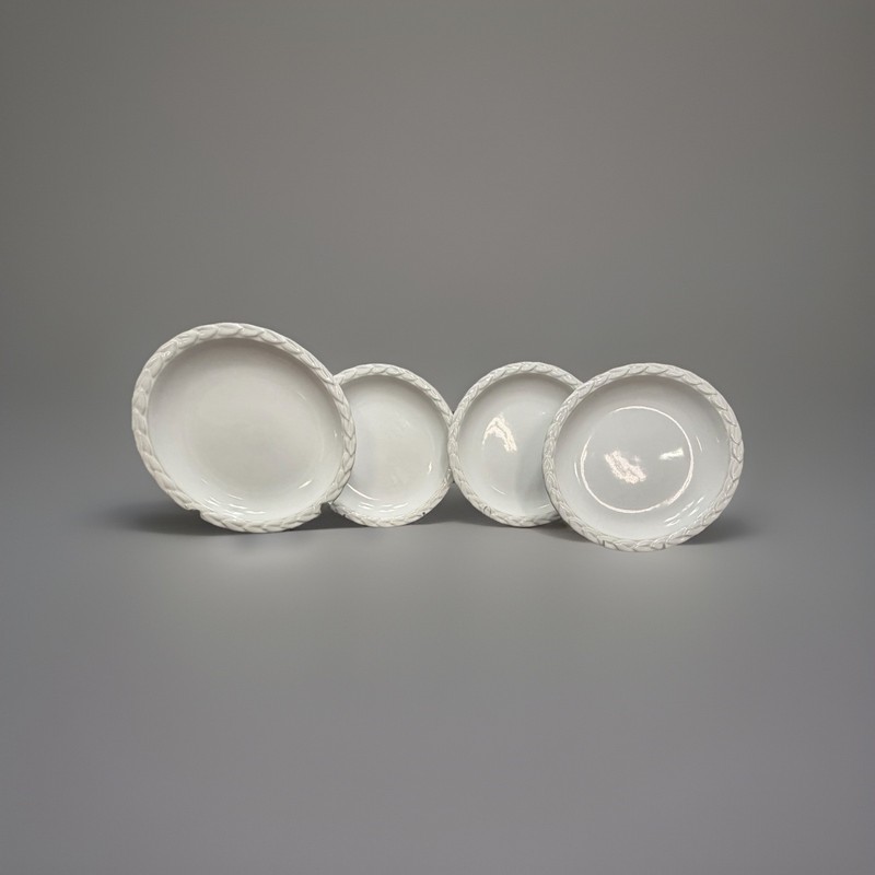 Set Of 4 Christian DIOR French COUNTRY ROSE  OYSTER WHITE 10.75” Dinner Plates