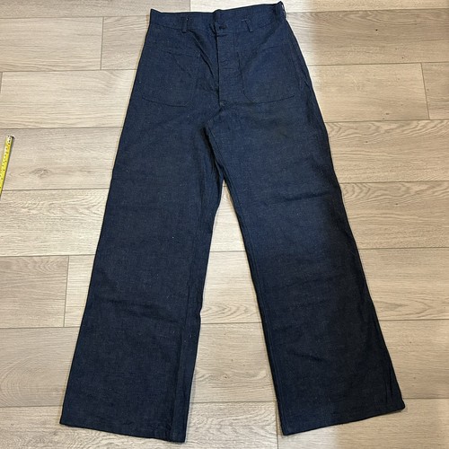 Vintage 1950s Korean US Navy Denim Dungarees Jeans Work Pants Trousers Stenciled - Picture 3 of 11