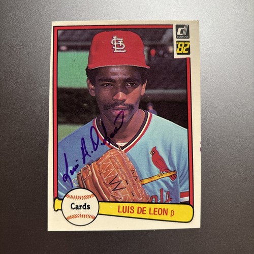 TARJETA DE BÉISBOL LUIS DE LEON 1982 DONRUSS AUTOGRAFIADA FIRMADA AUTOGRAFIADA - Imagen 2 de 3