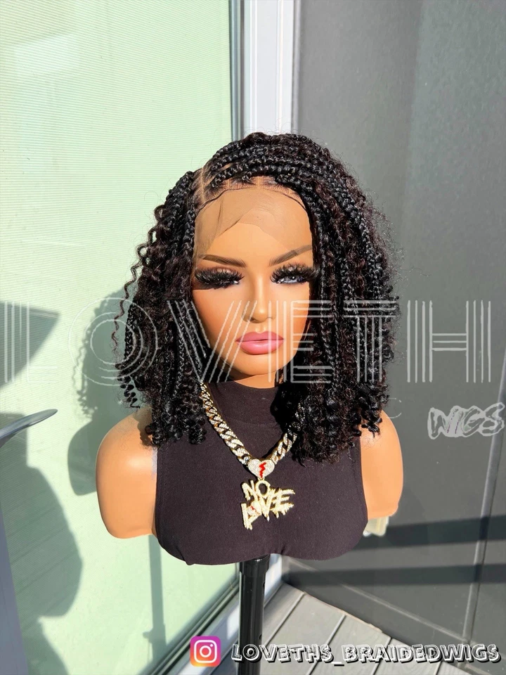 Ships next day(2days SHIPPING)Cornrow Full lace Braided wig,black knotless braid - Image 3 of 4