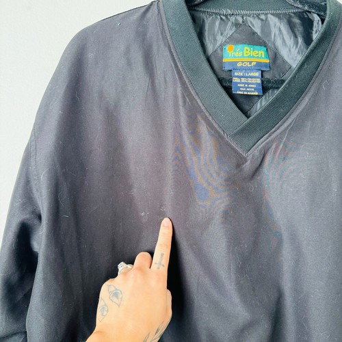 Tres Bien Golf Black V Neck Wind Breaker Pullover Jacke Herren Gr. L - Bild 2 von 8