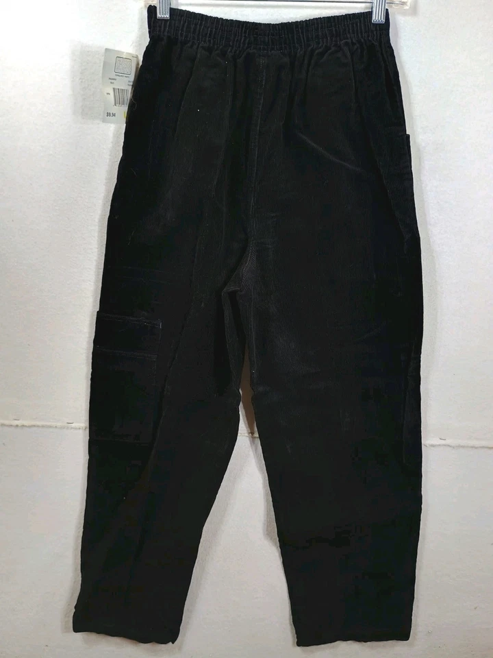 Lot of 5 Faded Glory Pull On Cargo Cord Pant Yth L 14-16 Black Elastic Waist NWT - Image 3 of 4