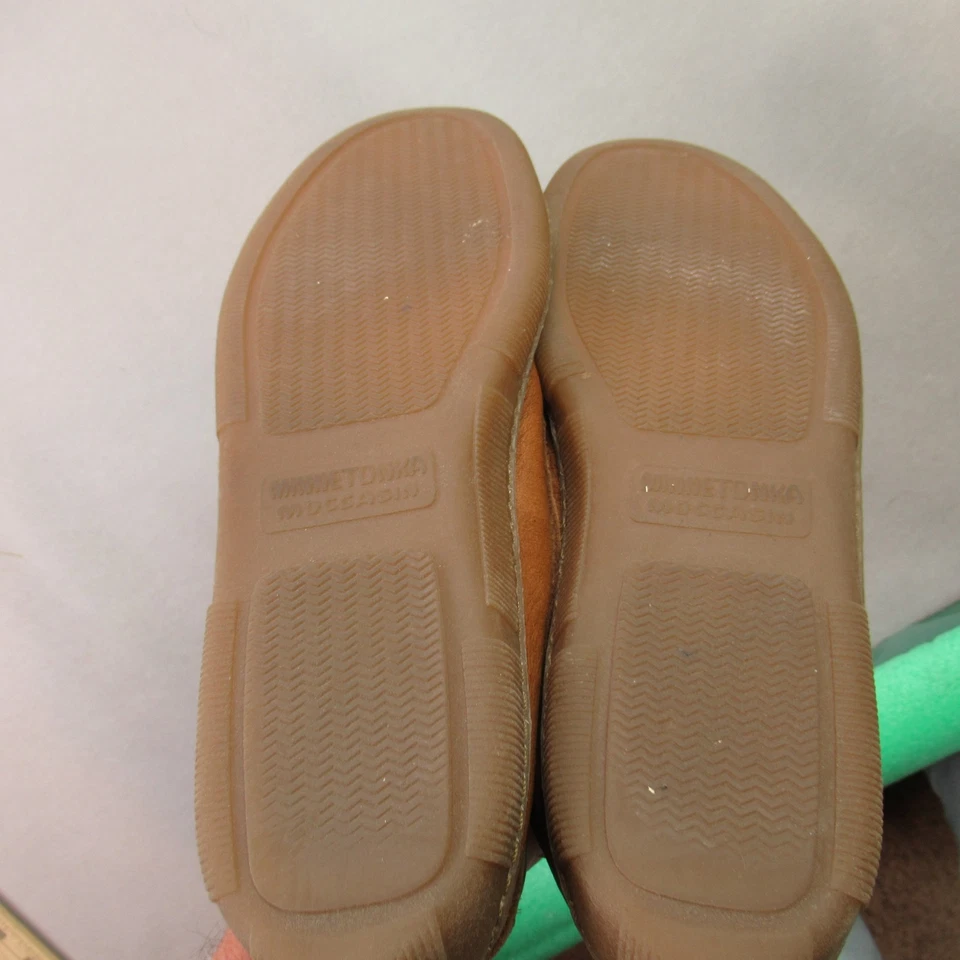 Mocasines Minnetonka de piel de ciervo doble para hombre suela suave natural talla 8,5 Foto 3 de 4
