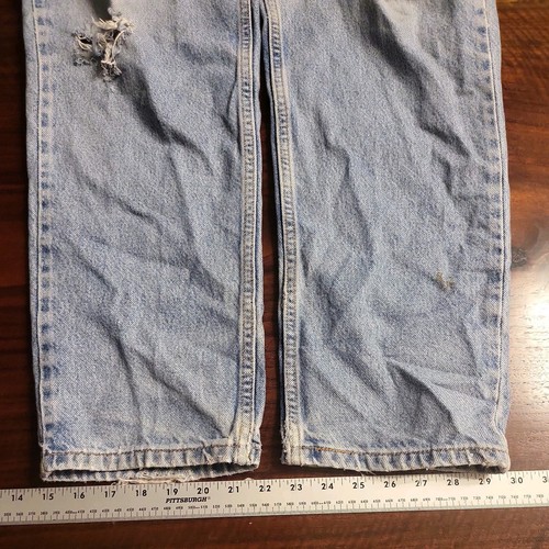 VTG 1991 Levi 545 Loose Fit Distressed Kurt Cobain Grunge 90 Skater Jeans 33x32 - Picture 19 of 22