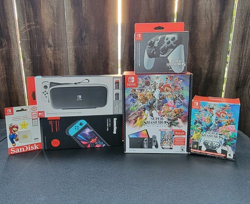 Nintendo Switch OLED - Super Smash Bros. Ultimate Special LIMITED Edition Bundle - Picture 1 of 24