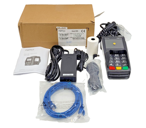 Terminal de tarjeta de crédito Ethernet portátil negro Ingenico Desk/3500 DES350-USELA07A