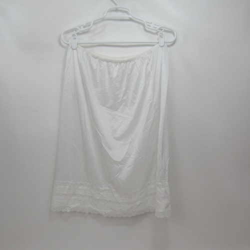 Vintage Mel Lin Slip Damen 14/16 weiß Nylon Spitzenbesatz Snip eine Reihe halber Slip USA - Bild 4 von 9