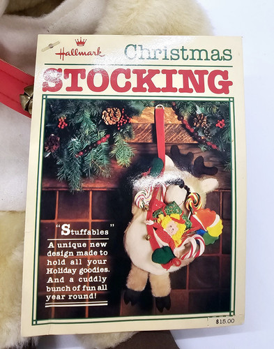 Medias rellenas de renos Hallmark vintage 1981 vacaciones de Navidad con etiqueta - Imagen 2 de 8