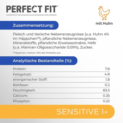 Perfect Fit Sensitive Katzenfutter Nass 12x85g Huhn in Sauce Adult 1+ - Bild 8 von 15