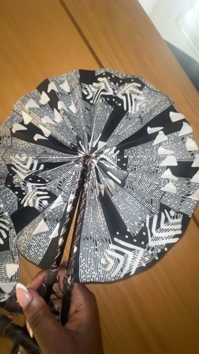 Handmade 😍 Beautiful Traditional Decorative African Print Leather Hand fans! - Video 1 of 1