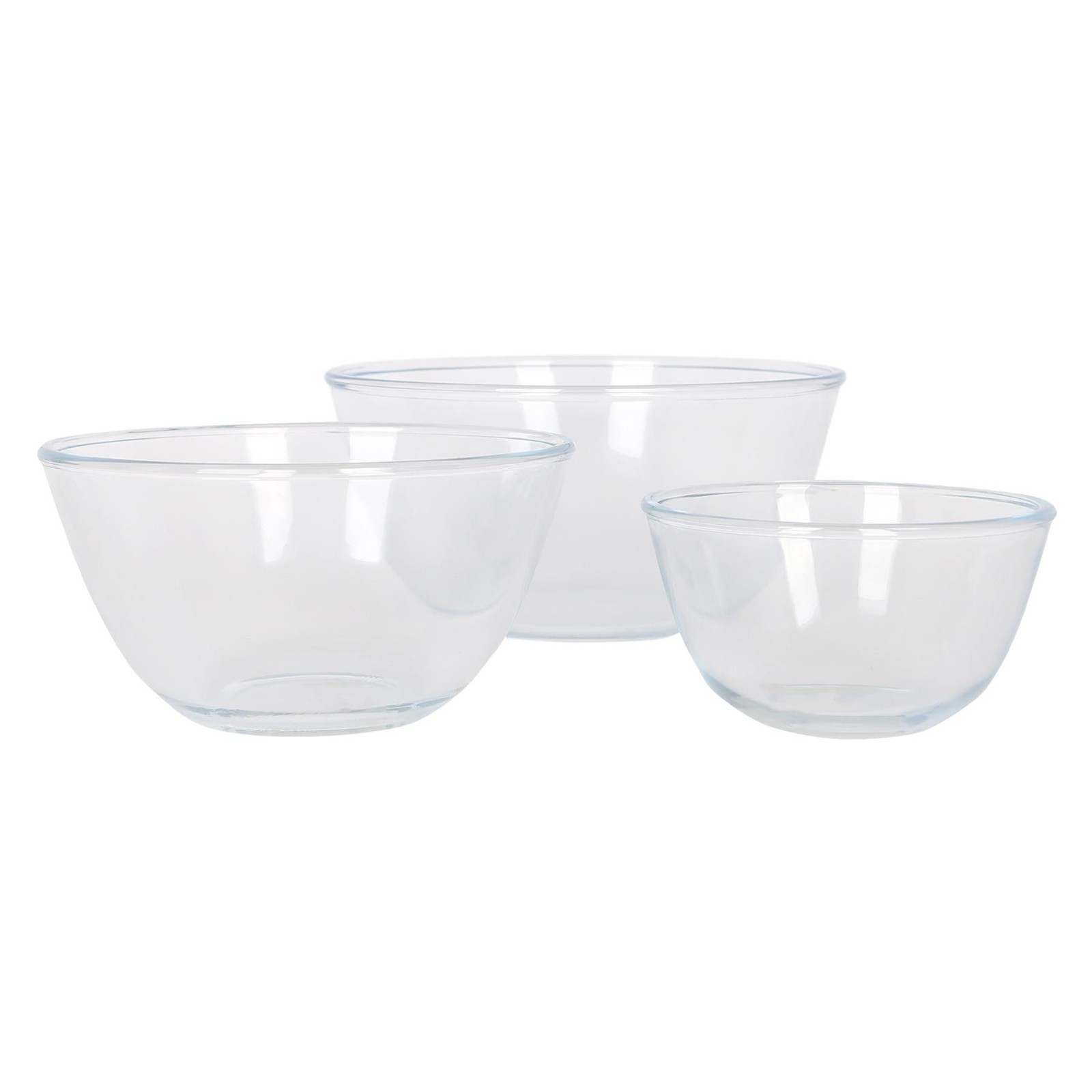 Harbour Housewares Glass Mixing Bowl Set - 3 Sizes - Image 3