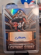 2023 Panini Obsidian Lightning Strike Signatures Cordarrelle Patterson /49