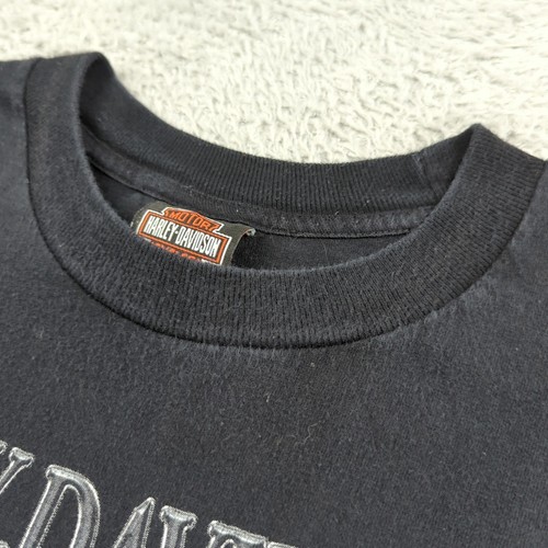VTG Y2K Harley Davidson T Shirt Men XL Black Flames Tribal Script Skull Colorado - Picture 3 of 15