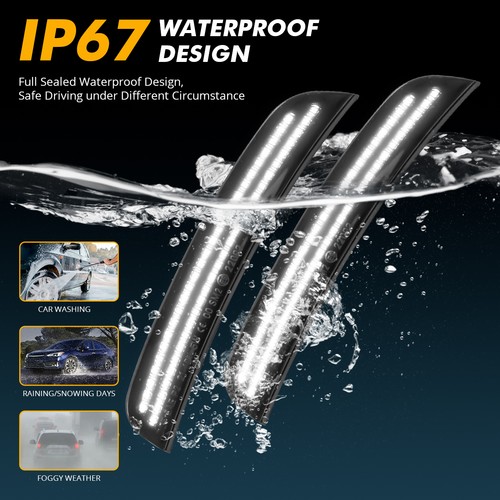 Luces de señalización laterales LED para parachoques delantero trasero para Chrysler 300 300C 300S 2015-2023 - Imagen 7 de 12