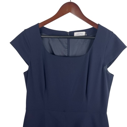Calvin Klein Gr. 12 dunkelblau Flügelärmel Lagenlook Kleid Event elegant Karriere - Bild 2 von 9