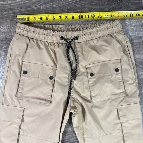 Vintage Southpole Hose Herren Large braun Fallschirm Cargo Baggy Jogger Warmup glänzend - Bild 7 von 15